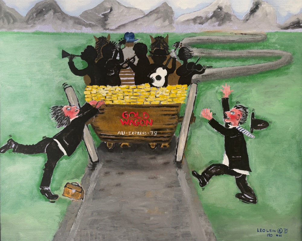 Gold wagon painting