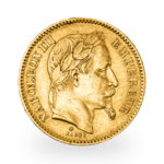 5.81 grams Gold 20 French Francs Napoleon III Laureate Head