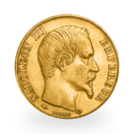5.81 grams Gold 20 French Francs Napoleon III Bare Head